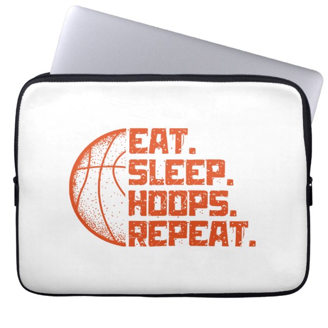 Capa Para Notebook Coma Dormir Hoops Repetir Cotações Engraçadas de B (Frente)