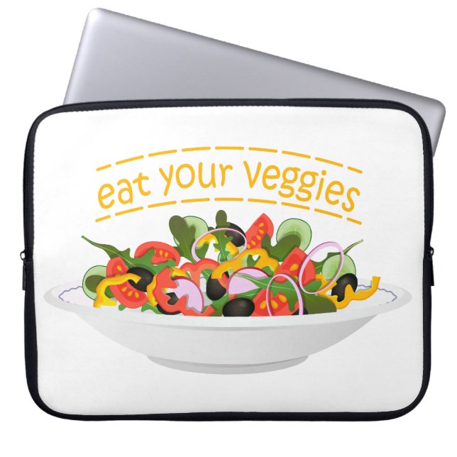 Capa Para Notebook Coma seus vegetais Cite salada fresca misturar tig (Frente)