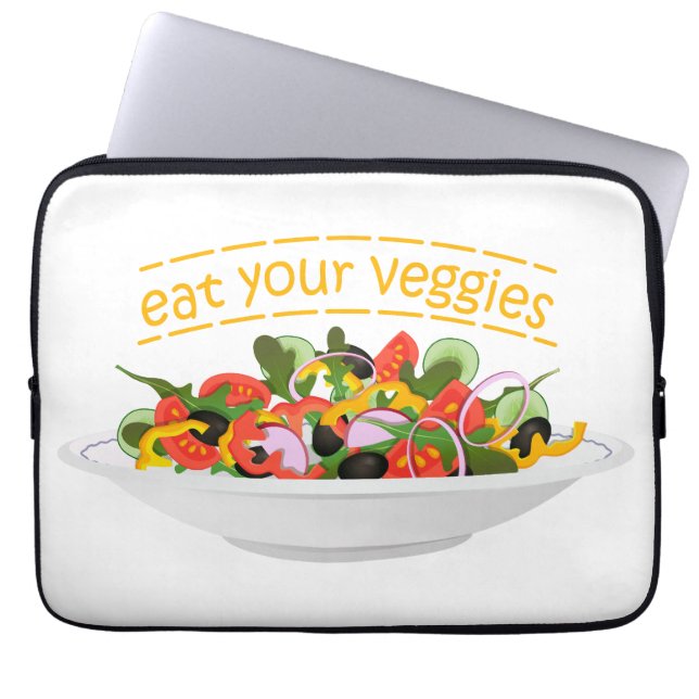 Capa Para Notebook Coma seus vegetais Cite salada fresca misturar tig (Frente)