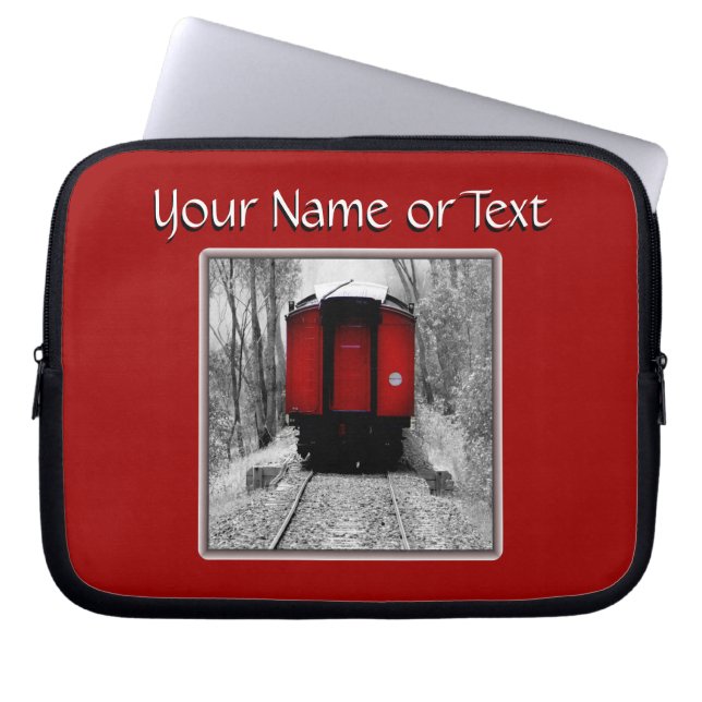 Capa Para Notebook Comboio a Vapor Velho Vermelho e Preto (Frente)