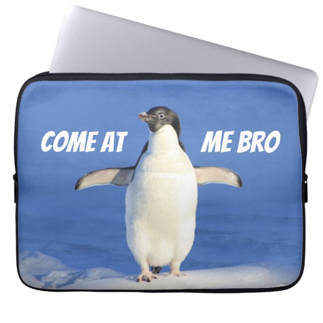Capa Para Notebook Come at Me Bro Funny Meme Penguin (Frente)