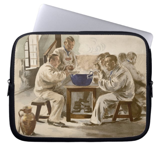 Capa Para Notebook Comendo a sopa nas casernas, 'de L'Estampe Moder (Frente)