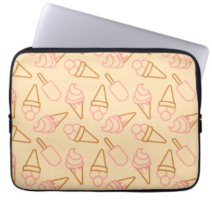 Capa Para Notebook Comida de Verão bonita com contornos de sorvete de