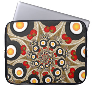 Capa Para Notebook Comida Engraçada De Arte Fractal, Tomates, Ovos