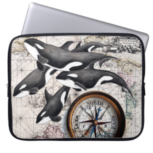 Capa Para Notebook Compasso náutico da orca