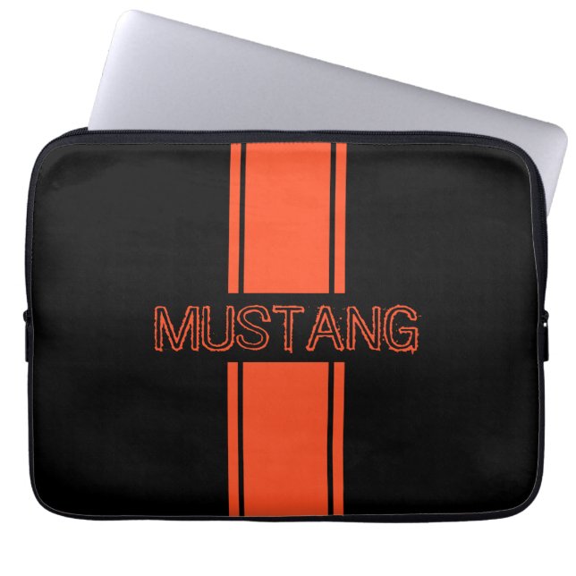 Capa Para Notebook Competição Orange Racing Stripes (Frente)