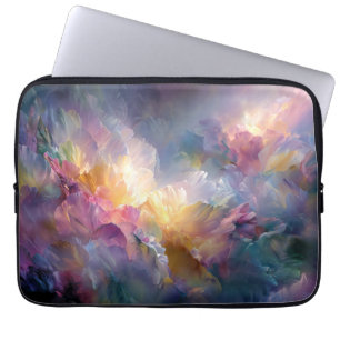 Capa Para Notebook Composição floral pastel abstrata brilhante