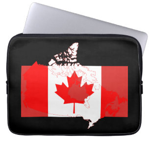 Capa Para Notebook Computador Patriótico Mapa de Sinalizador do CANAD