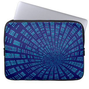 Capa Para Notebook Conceito de Fluxo de Dados do Túnel Binário Azul