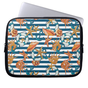 Capa Para Notebook Conchas E Padrões De Âncora