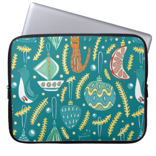 Capa Para Notebook Condecorações de Natal sem problemas. Bright col