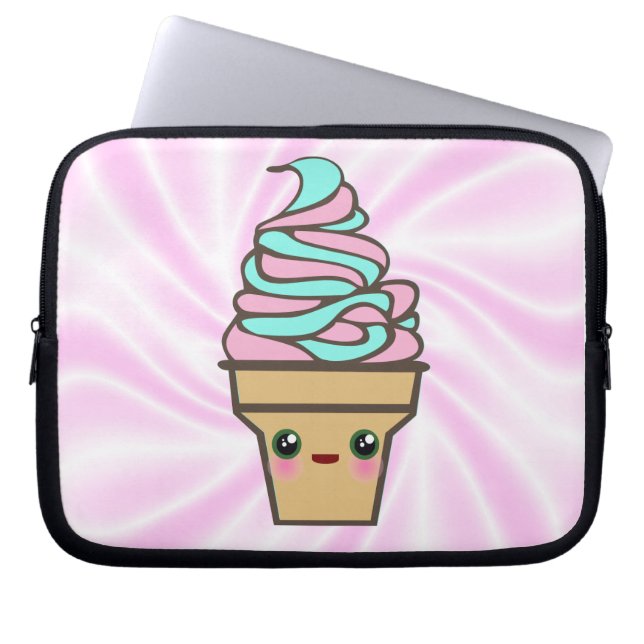 Capa Para Notebook Cone de Sorvete Kawaii Rave (Frente)