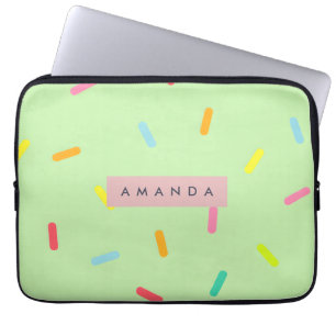 Capa Para Notebook Confete Personalizado de Sprinkles Pastel Verde Me
