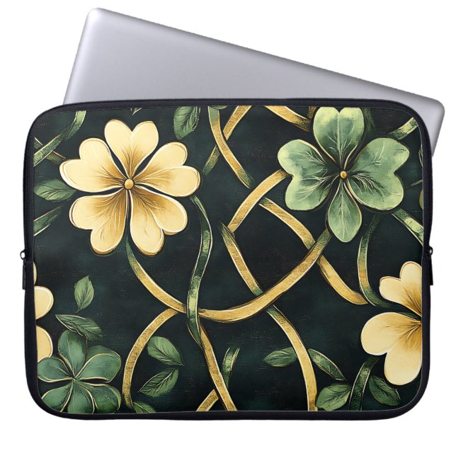 CAPA PARA NOTEBOOK CONHECIMENTOS CELTICOS VERDES E DOURADOS IRLANDESE (Frente)