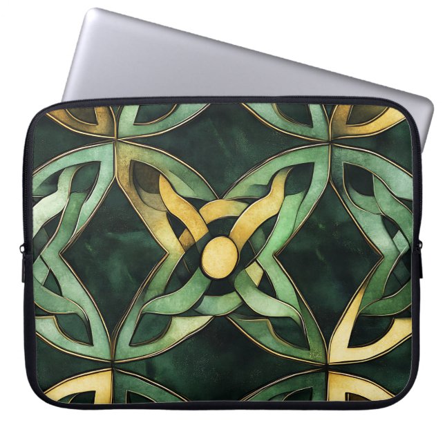 CAPA PARA NOTEBOOK CONHECIMENTOS CELTICOS VERDES E DOURADOS IRLANDESE (Frente)