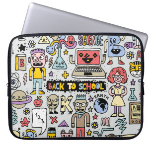 Capa Para Notebook Conjunto Colorido de Vintagens Coloridas da Escola