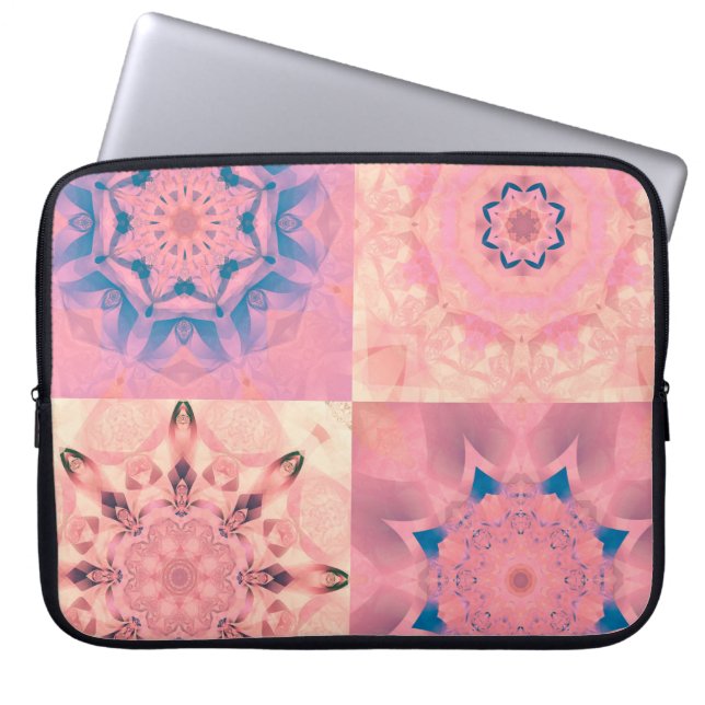 Capa Para Notebook Conjunto de fractais pastéis de abstrato com calei (Frente)