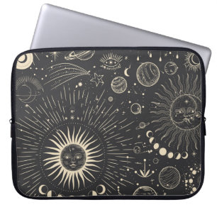 Capa Para Notebook Conjunto de ilustrações da safra de fases da lua.