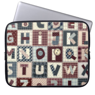 Capa Para Notebook Conjunto de letras alfabéticas no estilo de patch