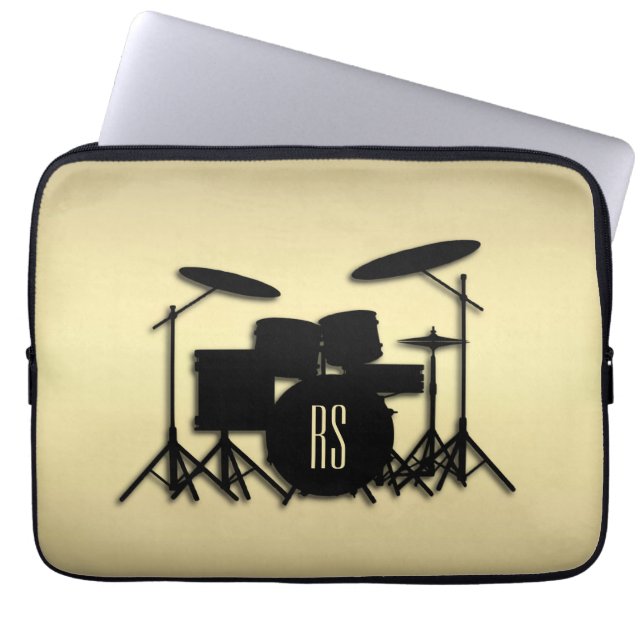 Capa Para Notebook Conjunto do tambor monograma Dourado (Frente)