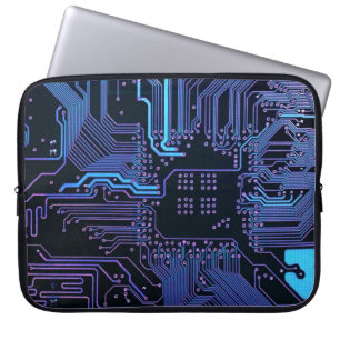 Capa Para Notebook Conselho do circuito do computador legal azul