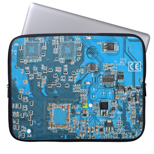 Capa Para Notebook Conselho do circuito do Geek do computador azul (Frente)