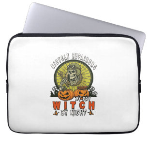 Capa Para Notebook Consertadores de Bicicleta Caveira de Bruxa Chave
