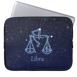 Capa Para Notebook Constelação de Libra e Sinal de Zodíaco com Est