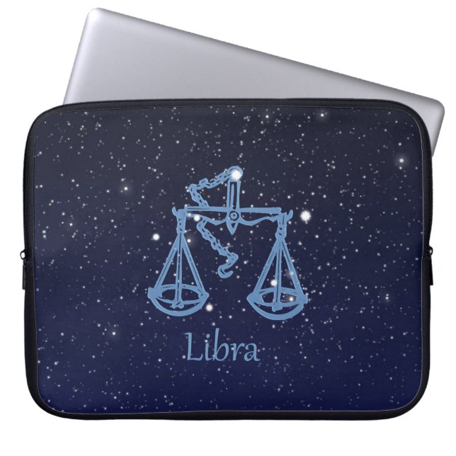 Capa Para Notebook Constelação de Libra e Sinal de Zodíaco com Estrel (Frente)