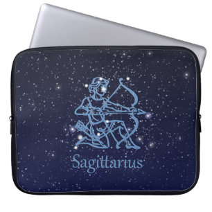 Capa Para Notebook Constelação de Sagitário & Signo do Zodíaco com Es