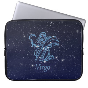 Capa Para Notebook Constelação de Virgem e Signo do Zodíaco com Estre