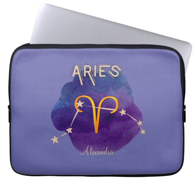 Capa Para Notebook Constelação personalizada de áries de signo zero (Frente)