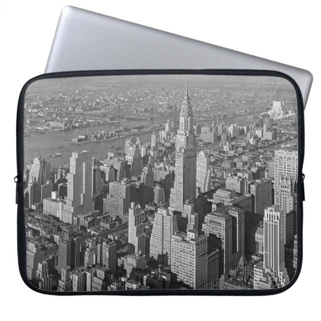 Capa Para Notebook Construção de Chrysler e ponte de Queensboro NYC (Frente)