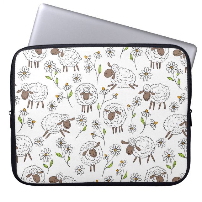 Capa Para Notebook Contagem de ovelhas em branco (Frente)