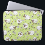 Capa Para Notebook Contagem de ovelhas em verde de orvalho honney<br><div class="desc">Dobras e margaridas pintadas à mão</div>