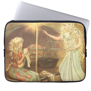 Capa Para Notebook Conto de Fadas Vintage, Cinderela e Fada Madrinha