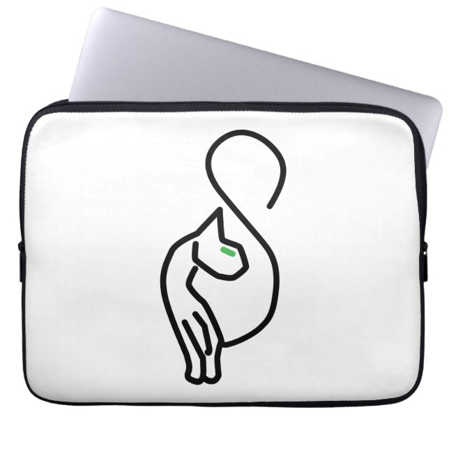 Capa Para Notebook Contorno de Gato de na moda Kitty (Frente)