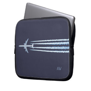 Capa Para Notebook Contrails do avião com (ou sem) iniciais