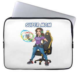 Capa Para Notebook Controlador de Jogo Cartoon Super Mãe Gamer