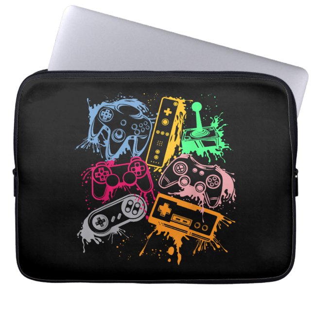 Capa Para Notebook Controles de Consoles de Videojogos Retro 80's 90' (Frente)