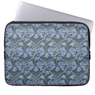 Capa Para Notebook Convite com padrão floral em aquarela azul elegant