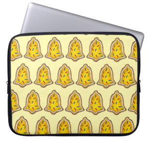 Capa Para Notebook Cookie de Açúcar Amarelo Feliz Feriado de Natal