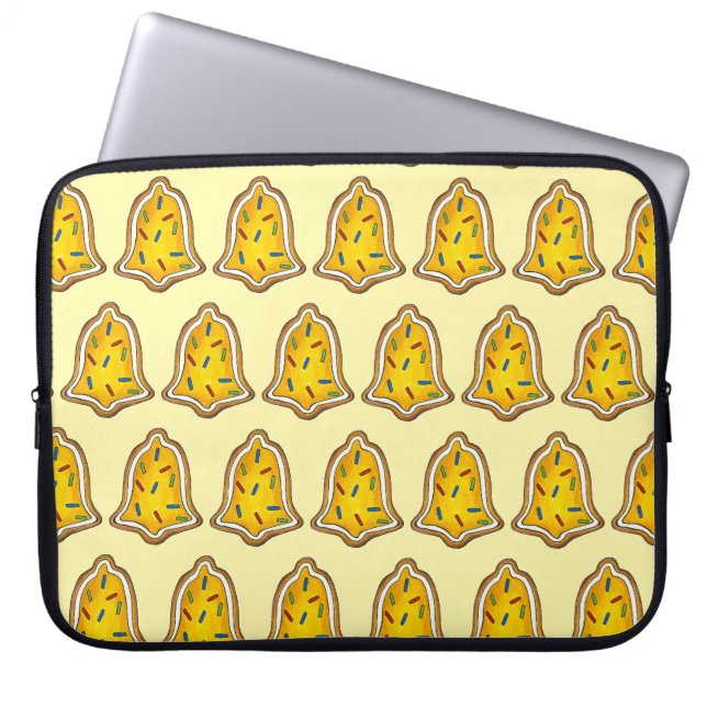 Capa Para Notebook Cookie de Açúcar Amarelo Feliz Feriado de Natal (Frente)