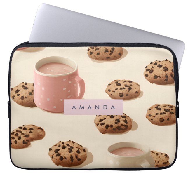 Capa Para Notebook Cookies e Leite de Pastel Cuta Personalizados (Frente)