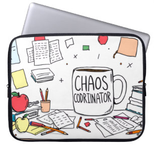 Capa Para Notebook Coordenador de Caos Tipografia Divertida 