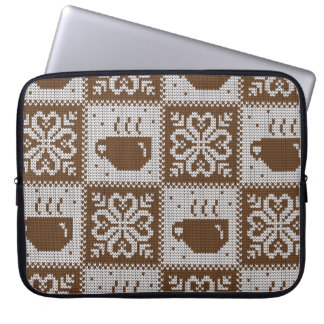 Capa Para Notebook Copos de inverno: padrões de bebidas quentes.