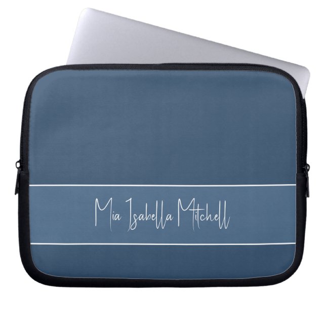 Capa Para Notebook Cor da Tendência - Bolsa de laptop Azul Graves (Frente)