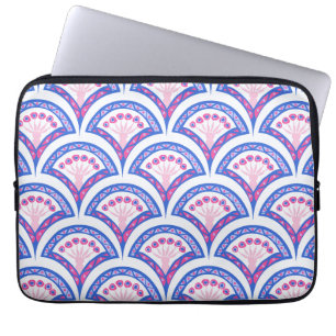 Capa Para Notebook cor damasco floral azul