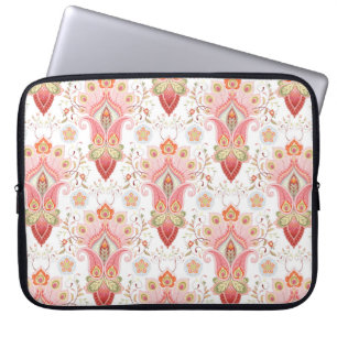 Capa Para Notebook Cor damasco floral oriental com paisley e pe