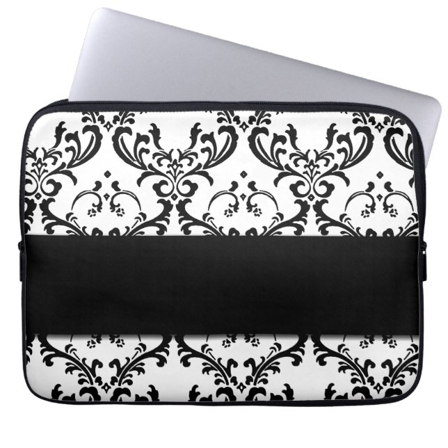 Capa Para Notebook Cor damasco preta feminino bonito (Frente)